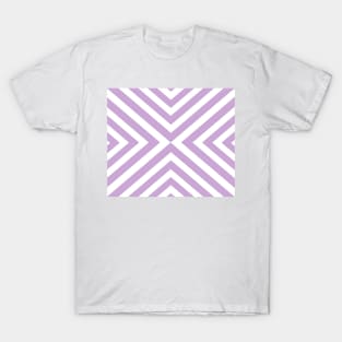 Abstract triangles geometric pattern - purple and white. T-Shirt